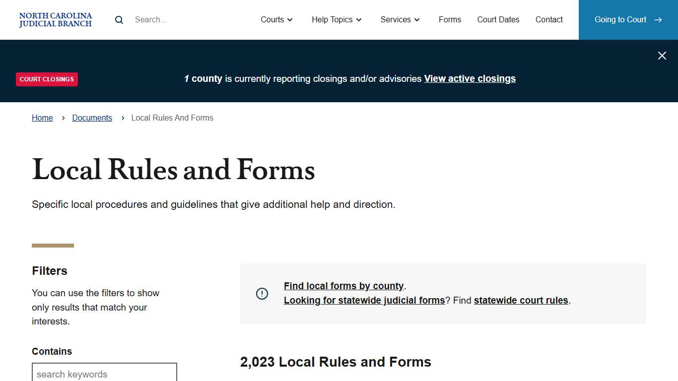 Local Rules and Forms | North Carolina Judicial Branch
